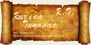 Ružica Tunovac vizit kartica